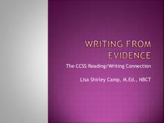 Writing from Evidence