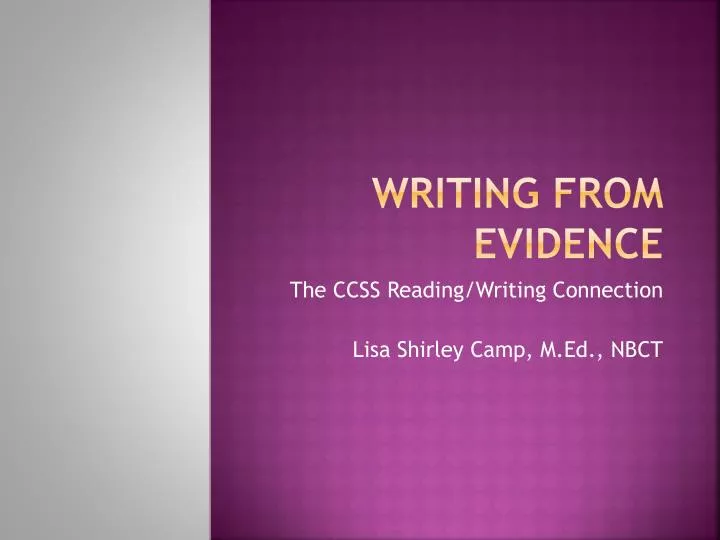 writing from evidence