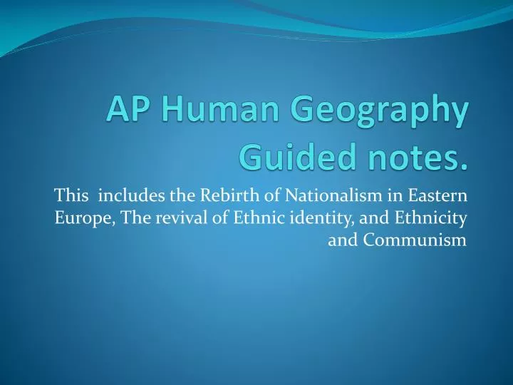 ap human geography guided notes