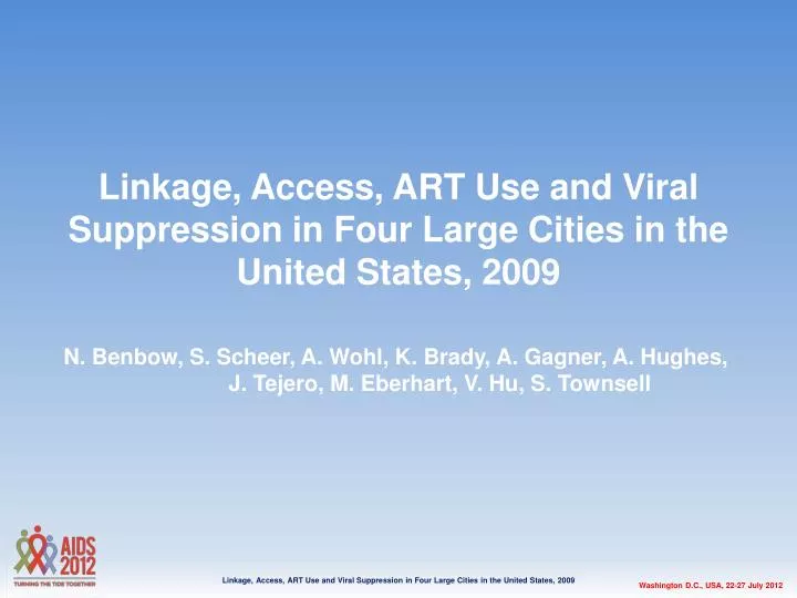 linkage access art use and viral suppression in four large cities in the united states 2009