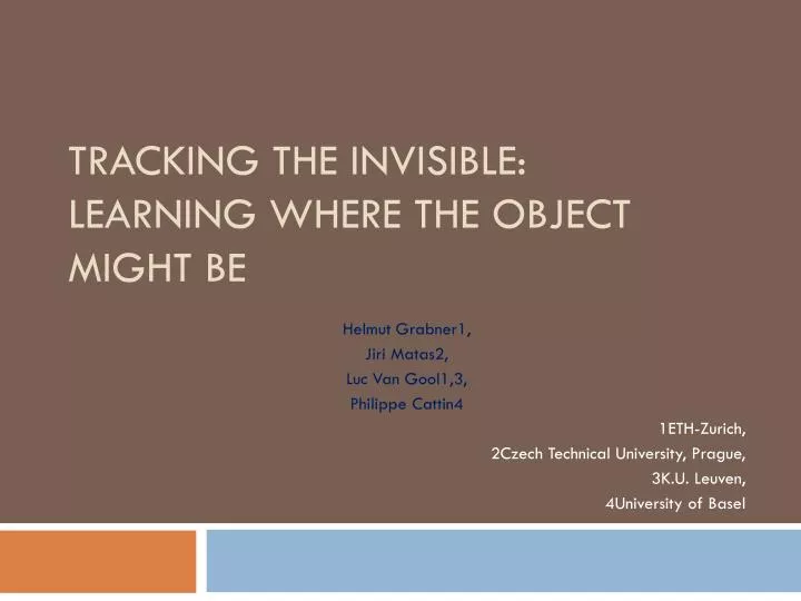 tracking the invisible learning where the object might be