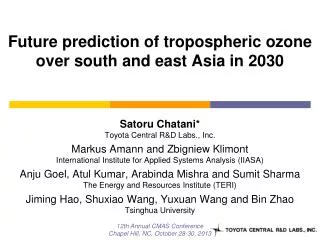 Future prediction of tropospheric ozone over south and east Asia in 2030