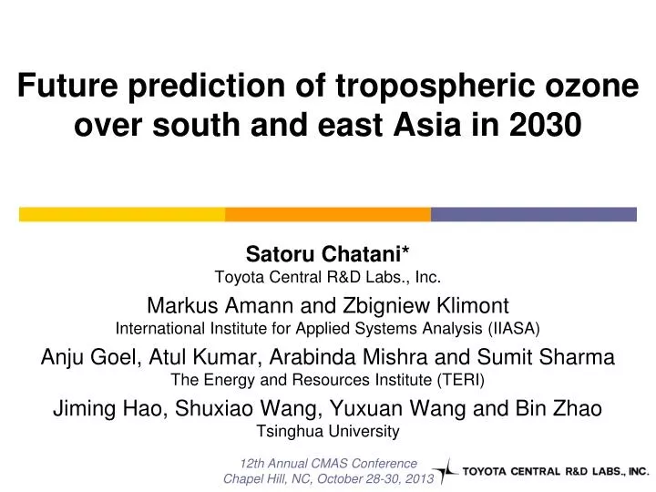 future prediction of tropospheric ozone over south and east asia in 2030