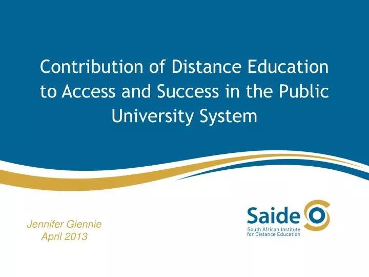 contribution of distance education to access and success in the public university system