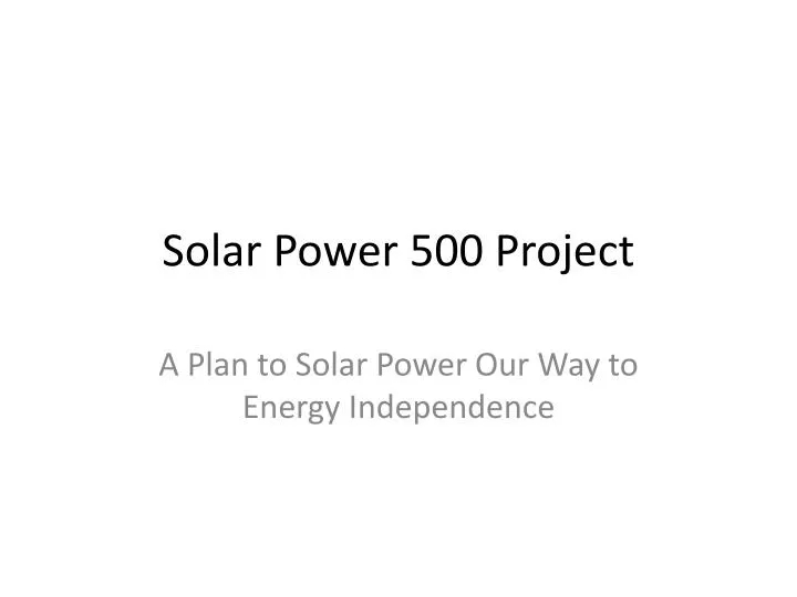 solar power 500 project