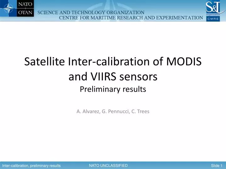 satellite inter calibration of modis and viirs sensors preliminary results