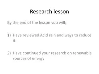 Research lesson