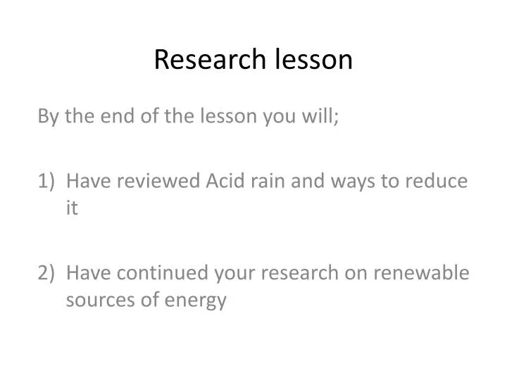 research lesson