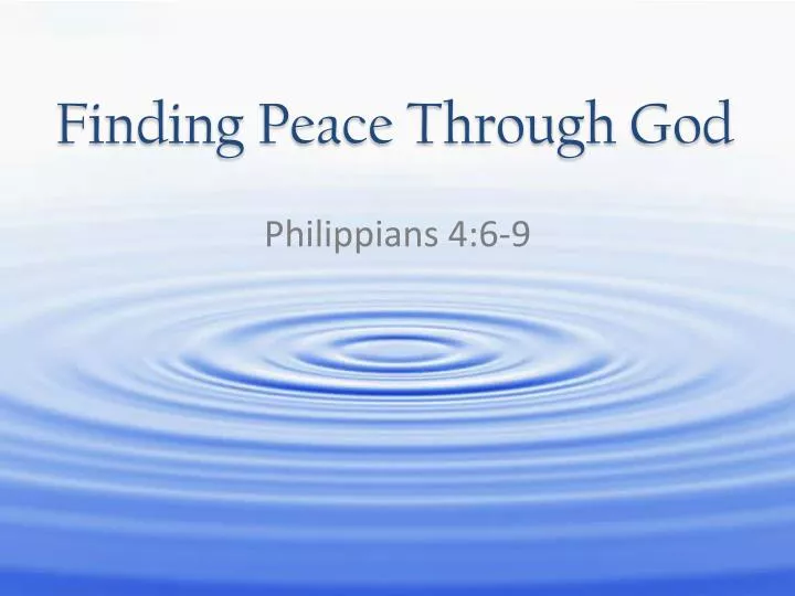 finding peace through god