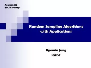 Random Sampling Algorithms with Applications