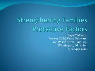 Strengthening Families Protective Factors