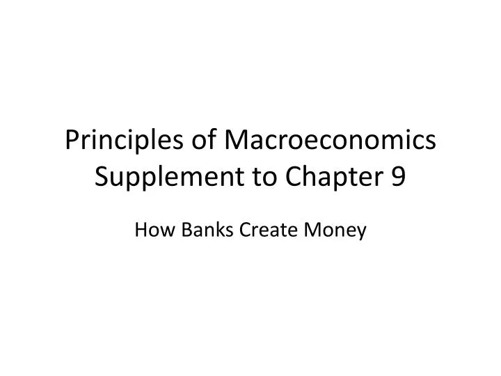 principles of macroeconomics supplement to chapter 9