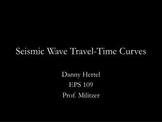 Seismic Wave Travel-Time Curves