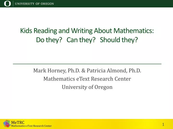 kids reading and writing about mathematics do they can they should they