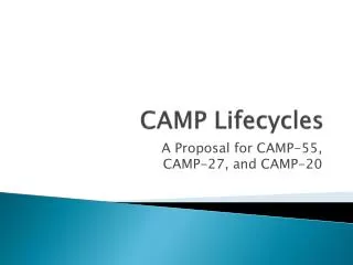 CAMP Lifecycles