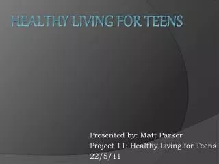 Healthy Living for teens