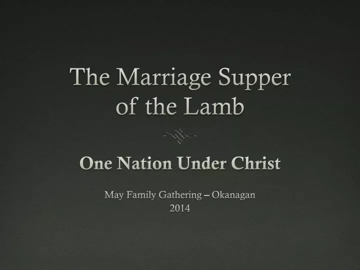 the marriage supper of the lamb