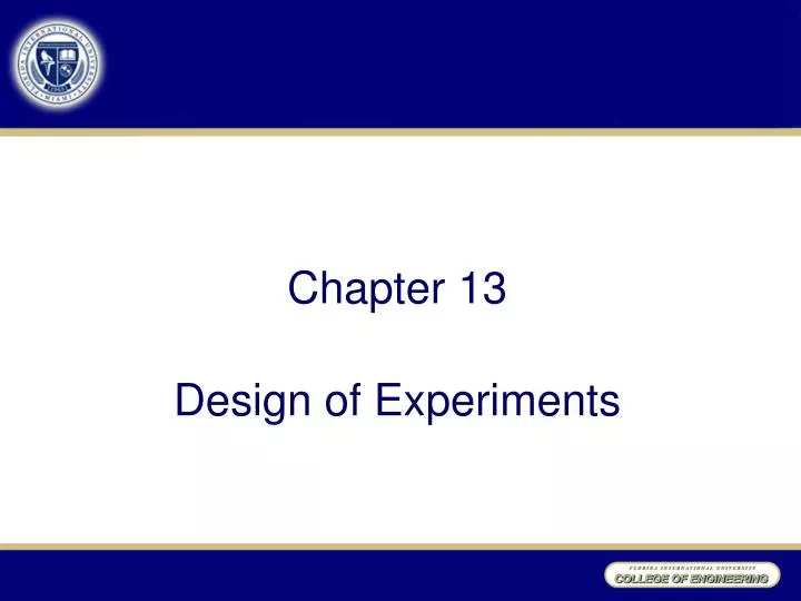 chapter 13 design of experiments