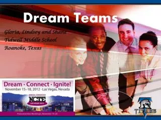 Dream Teams Gloria, Lindsey and Shane Tidwell Middle School Roanoke, Texas
