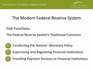 The Modern Federal Reserve System