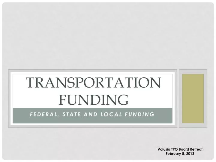 transportation funding