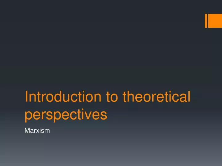 introduction to theoretical perspectives