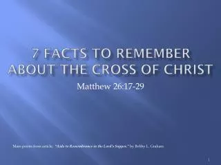 7 facts to remember about the cross of christ