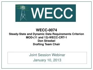 Joint Session Webinar January 10, 2013