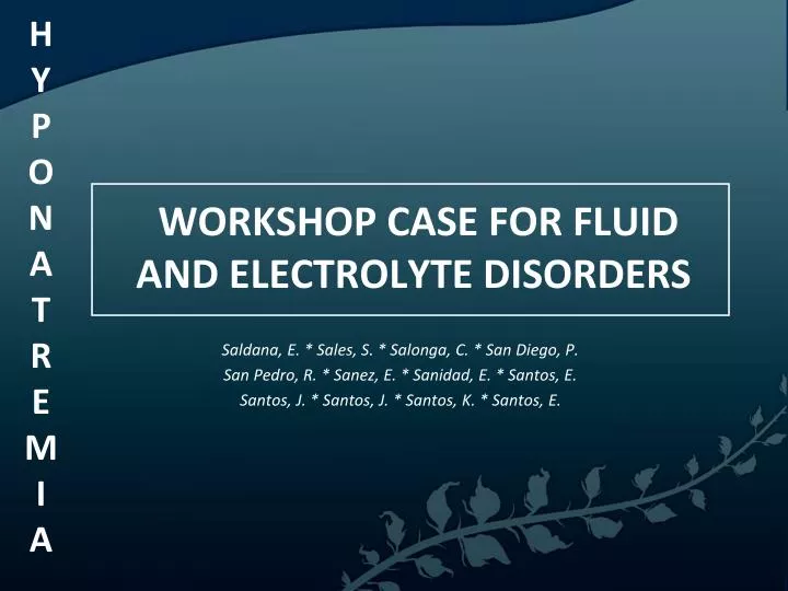 workshop case for fluid and electrolyte disorders
