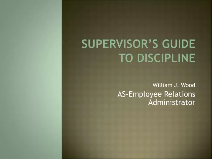 supervisor s guide to discipline