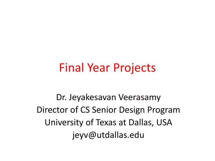final year projects