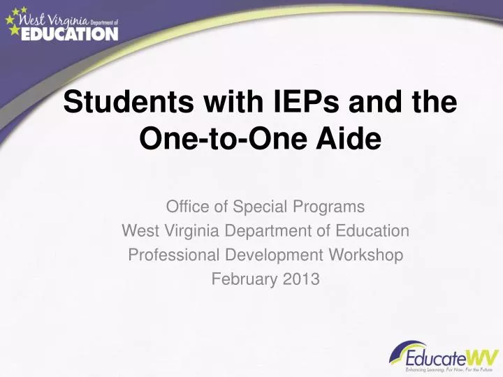 students with ieps and the one to one aide