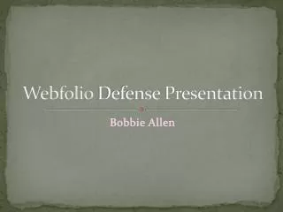 Webfolio Defense Presentation