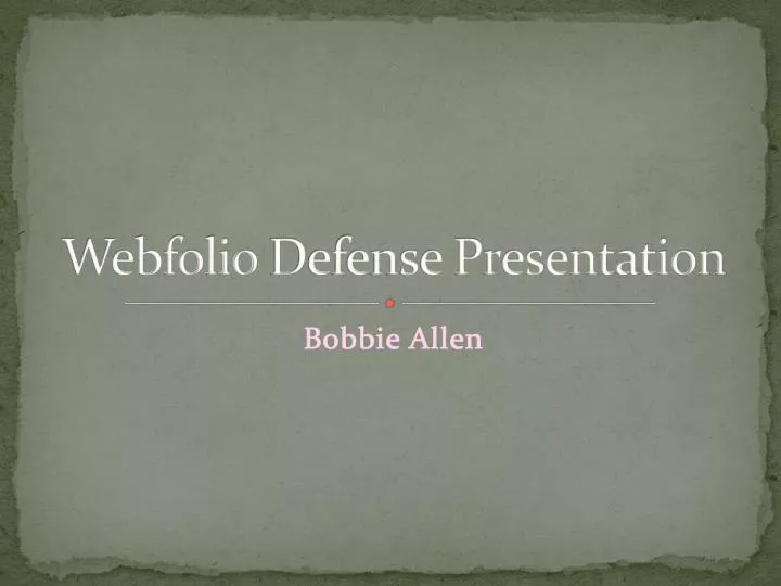 webfolio defense presentation