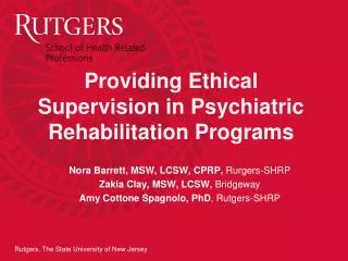 Providing Ethical Supervision in Psychiatric Rehabilitation Programs