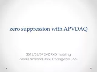 zero suppression with APVDAQ