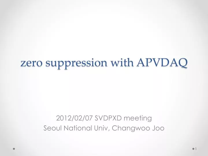 zero suppression with apvdaq