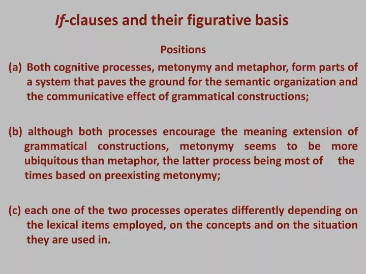 if clauses and their figurative basis