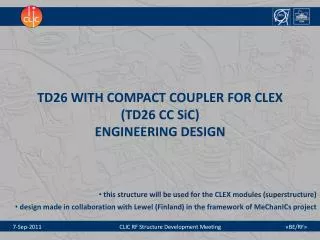 TD26 WITH COMPACT COUPLER FOR CLEX (TD26 CC SiC) ENGINEERING DESIGN