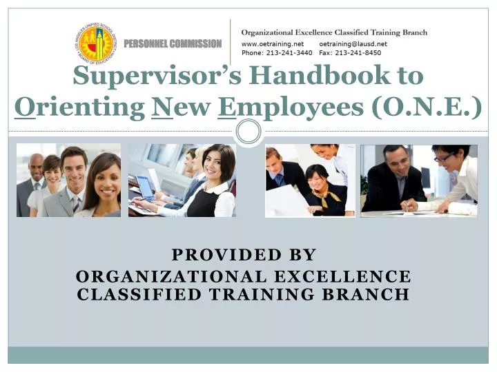 supervisor s handbook to o rienting n ew e mployees o n e