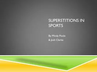 Superstitions in sports