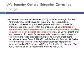 UW-Superior General Education Committee Charge