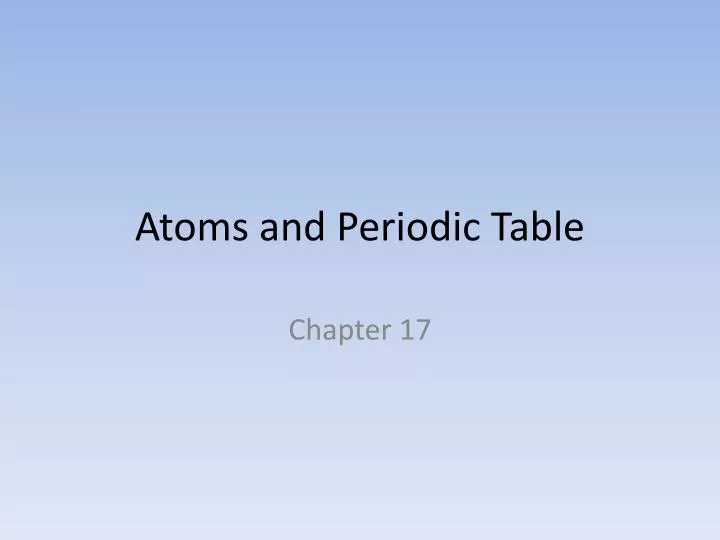 atoms and periodic table