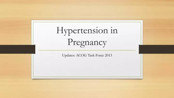 hypertension in pregnancy