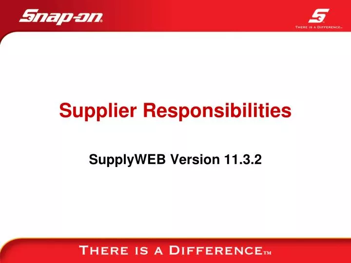 supplier responsibilities