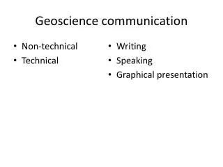 Geoscience communication