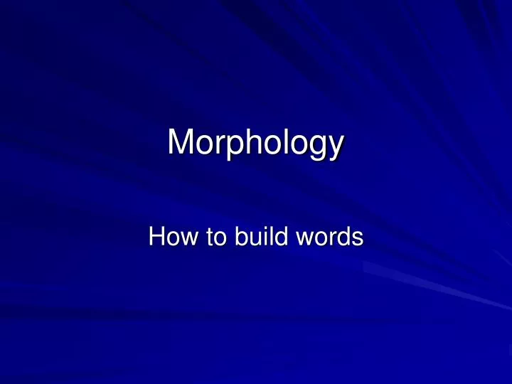 morphology