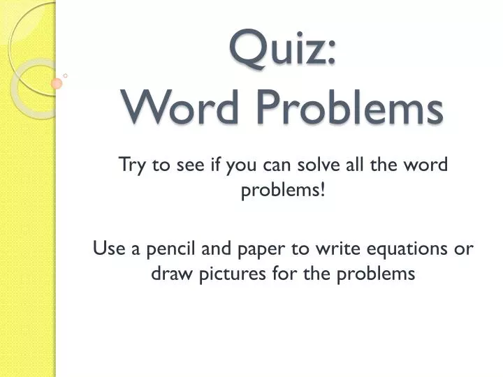quiz word problems