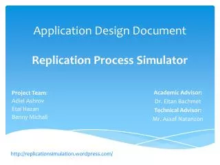 Application Design Document Replication Process Simulator