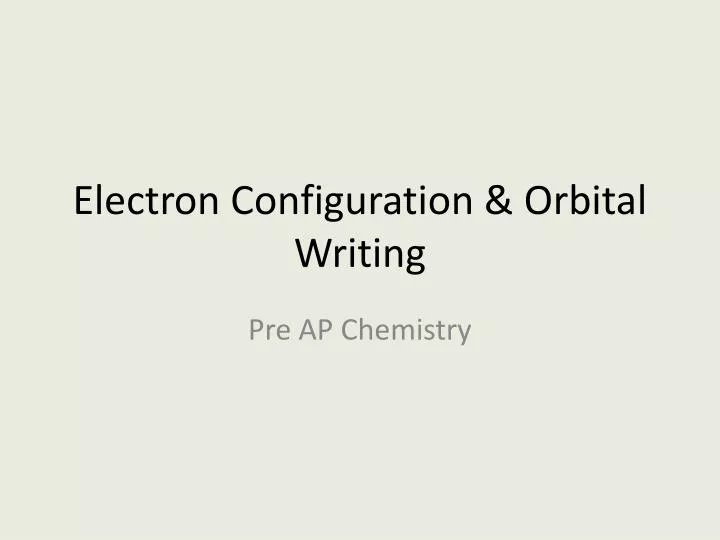 electron configuration orbital writing